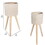 Textured Ceramic Planter with Tripod Legs, Set of 2, Cream and Brown B056P198145