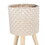 Textured Ceramic Planter with Tripod Legs, Set of 2, Cream and Brown B056P198145