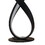 Metal Upright Knotted Design Table Lamp with Round Shaped Base, Black and Gray B056P198162