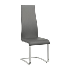 Leatherette Dining Chair with Breuer Style, Set of 4, Gray B056P198164