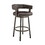 Swivel Counter Barstool with Curved Open Back and Metal Legs, Dark Brown B056P198168