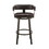 Swivel Counter Barstool with Curved Open Back and Metal Legs, Dark Brown B056P198168