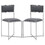 Eun 20 inch Faux Leather Dining Chair, Chrome Base, Set of 2, Dark Gray B056P198171