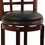 Sabi 24 inch Swivel Counter Stool, Solid Wood, Faux Leather, Brown, Black B056P198173