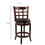 Sabi 24 inch Swivel Counter Stool, Solid Wood, Faux Leather, Brown, Black B056P198173