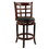Sabi 24 inch Swivel Counter Stool, Solid Wood, Faux Leather, Brown, Black B056P198173