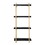 44 inch Modern Wood Four Tier Shelf, Natural Rattan Braiding, Gold, Black B056P198182