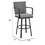 Faye 30 inch Modern Patio Barstool, Black Aluminum Frame, Gray Cushions B056P198187