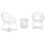 Hely 3 Piece Outdoor Table and Chairs Set, White All Weather Resin Wicker B056P198188