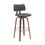 Pino 30 inch Swivel Barstool Chair, Gray Faux Leather, Walnut Brown Wood B056P198197