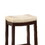 Wooden Bar Stool with Faux Leather Upholstery, Cream and Brown B056P198212
