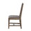 Wooden Chair with Fabric Upholstered Seat and Slat Style Back, Set of 2, Oak Brown and Gray B056P198213