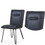 Leather Upholstered Metal Chair with Hairpin Style Legs Set of 2, Black B056P198216