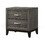 Two Drawer Nightstand with Tapered Feet, Weathered Gray B056P204230