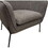 Polyester Upholstered Accent Chair with Splayed Metal Legs and Slope Armrests, Gray B056P204239