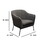 Polyester Upholstered Accent Chair with Splayed Metal Legs and Slope Armrests, Gray B056P204239