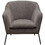 Polyester Upholstered Accent Chair with Splayed Metal Legs and Slope Armrests, Gray B056P204239