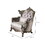 Wooden Chair with Engravings and Cabriole Legs, Purple and Silver B056P204242