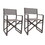 Metal Director Chair with x Shaped Braces, Set of 2, Espresso Brown B056P204245