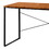 Sled Base Rectangular Table with x shape Back and Wood Top, Brown and Black B056P204249