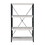 Industrial Bookshelf with 4 Shelves and Open Metal Frame, White and Black B056P204250