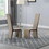 Wood Dining Chair, Long Tilted Back, Set of 2, Ebony Brown, Taupe Gray B056P204251