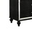 9 Drawer Wooden Dresser with Embossed Texture and Mirror Accents, Black B056P204254