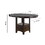 Oval Wooden Counter Height Table with Extension Leaf and Open Shelf, Brown B056P204258