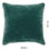 Square Fabric Throw Pillow with Solid Color and Piped Edges, Teal Green B056P204271