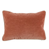 Rectangular Fabric Throw Pillow with Solid Color and Piped Edges, Terra Cota B056P204272