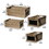 Chalkboard Inserted Wooden Storage Box with Cutout Handles, Set of 4,Brown B056P204273