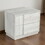 Wooden Nightstand with 2 Self Closing Drawers, White B056P204275