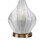 Table Lamp with Gourd Shaped Ceramic Body, White and Brass B056P204280