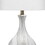 Table Lamp with Gourd Shaped Ceramic Body, White and Brass B056P204280