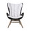 Indoor Outdoor Lounge Chair with Intricate Rope Woven Wingback, Gray B056P204284