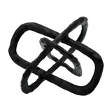Metal Accent Decor with Oval Shaped Interlinks, Black B056P204289