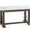 Dining Table with Marble Top and Trestle Base, White and Brown B056P204291