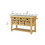 Kitchen Island with 3 Pull Out Baskets and Drawers, Brown B056P204293