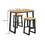 3 Piece Counter Height Table Set with Metal Sled Base, Black and Brown B056P204295