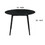 Round Dining Table with Wood and Tapered Legs, Black B056P204301