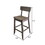 29 inch Rubberwood Barstool with Wood Grain Details, Panel Back, Brown B056P204303