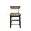 Curved Seat Wooden Frame Counter Stool with Cut Out Backrest, Gray B056P204314