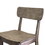 Curved Seat Wooden Frame Counter Stool with Cut Out Backrest, Gray B056P204314