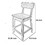 Curved Seat Wooden Frame Counter Stool with Cut Out Backrest, Gray B056P204314