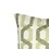 Contemporary Cotton Pillow with Geometric Embroidery, White and Green B056P204315