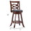 24 inches Swivel Wooden Counter Stool with Geometric Back, Brown B056P204321