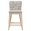 Counter Stool with Mesh Design Rope Backrest, Brown and Gray B056P204323