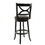 Ava 29 inch Swivel Bar Stool, Solid Wood, Rich Faux Leather, Midnight Black B056P204327