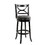 Ava 29 inch Swivel Bar Stool, Solid Wood, Rich Faux Leather, Midnight Black B056P204327