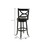 Ava 29 inch Swivel Bar Stool, Solid Wood, Rich Faux Leather, Midnight Black B056P204327